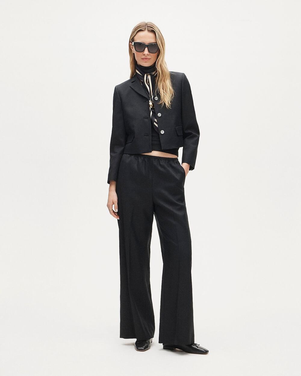 J. Crew Women's Cosmo Pant In Gramercy Linen Blend Stretch Black Size Small NWT
